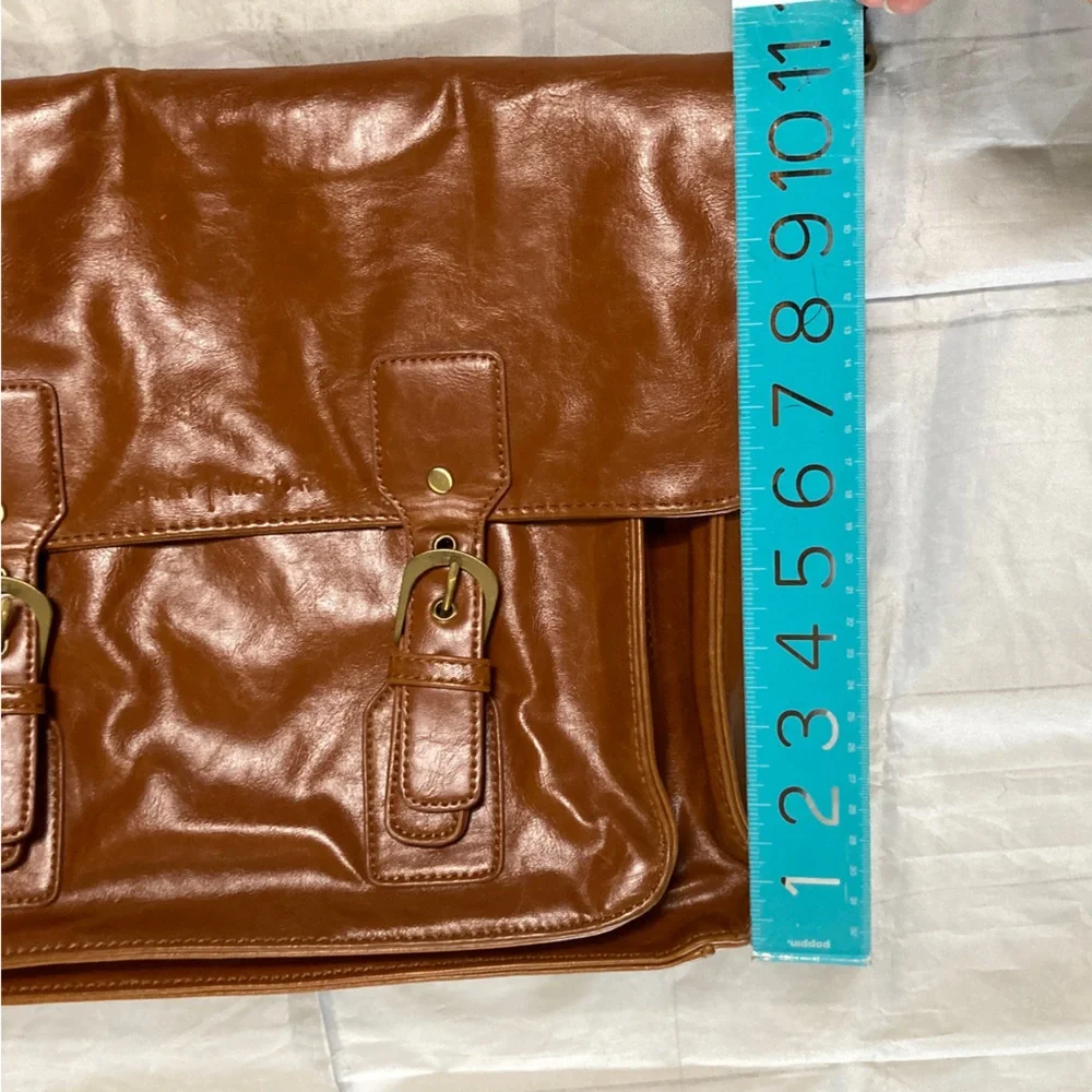 Kelly Moore + A Beautiful Mess Brown Camera Diaper Messenger Bag